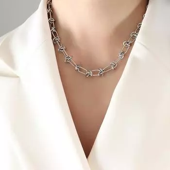 Комплект украшений из титановой стали и ожерелья-браслета из цепочки с узелками в стиле хип-хоп ручной работы с холодным ветром