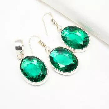 Комплект украшений с драгоценными камнями индиголит, подвеска из цельного серебра 925 пробы, антикварные серьги ручной работы, подарок для матери 1.49 Inches синий