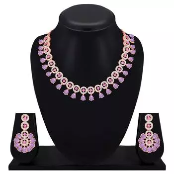 Комплект украшений с колье и серьгами Kundan and American для женщин с бриллиантами