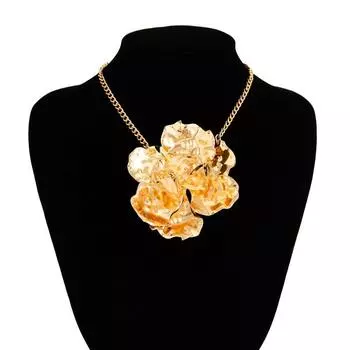 Комплект украшений с подвеской-цветком в виде чокера, преувеличенный набор с морщинистым ожерельем для вечеринки серебряный