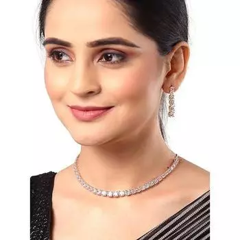 Комплект украшений в классическом стиле AD/американский бриллиант с шипами из розового золота, комплект ожерелья ручной работы в виде круга для женщин и девочек