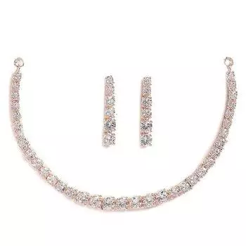 Комплект украшений в классическом стиле AD/американский бриллиант с шипами из розового золота, комплект ожерелья ручной работы в виде круга для женщин и девочек