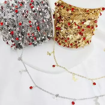 Комплект украшений в виде кисточек-бабочки в старинном стиле с цепочкой из циркония для творчества своими руками. White K color preservation chain чистый/прозрачный