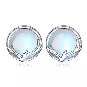 Комплект украшений в виде оленя, женские легкие серьги в виде рогов лунного камня, универсальный браслет в виде лунного оленя