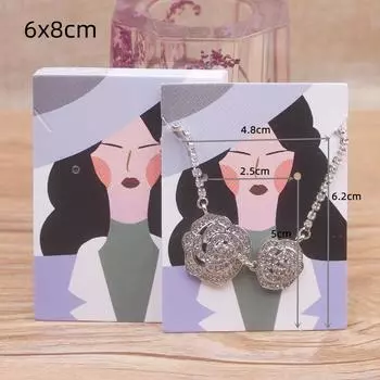 Комплект украшений Zerong из 50 предметов, упаковка карточек, серьги и ожерелья в цветочном стиле, демонстрационные карточки 50card50bag