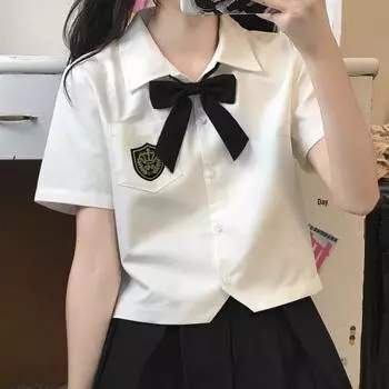 Комплект униформы в стиле JK, рубашка с коротким рукавом и плиссированная юбка, для миниатюрных L