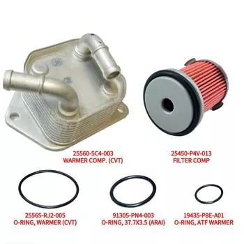 Комплект уплотнительных колец фильтра и охладителя трансмиссионного масла для Honda Accord 2013-15 25560-5C4-003