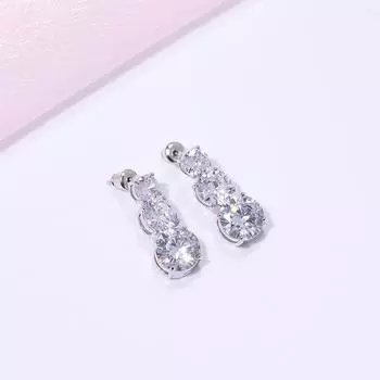 Комплект ювелирных изделий Aaa, свадебное платье, ожерелье из циркония, серьги, браслет, ювелирные изделия, свадебная сборка из трех частей