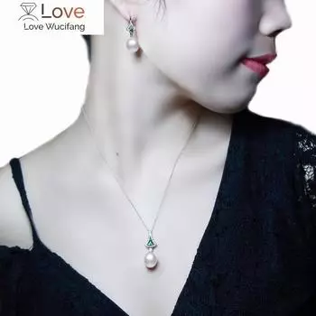 Комплект ювелирных изделий из настоящего пресноводного жемчуга для женщин, модные серьги и ожерелья из серебра 925 пробы для девочек, подарок на день рождения