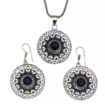 Комплект ювелирных изделий из танзанита, кварцевый драгоценный камень, подвеска, ожерелье 18-20 дюймов