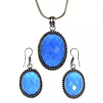 Комплект ювелирных изделий из танзанита, кварцевый драгоценный камень, подвеска, ожерелье 18-20 дюймов