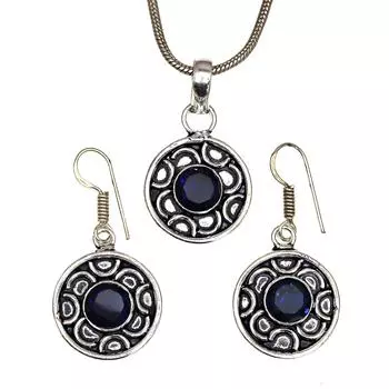 Комплект ювелирных изделий из танзанита, кварцевый драгоценный камень, подвеска, ожерелье 18-20 дюймов