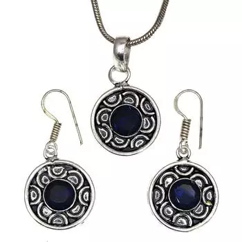 Комплект ювелирных изделий из танзанита, кварцевый драгоценный камень, подвеска, ожерелье 18-20 дюймов