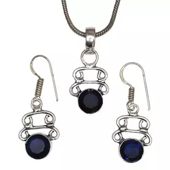 Комплект ювелирных изделий из танзанита, кварцевый драгоценный камень, подвеска, ожерелье 18-20 дюймов