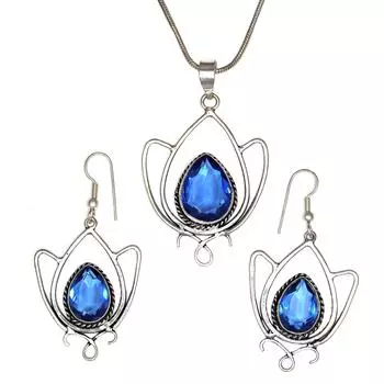 Комплект ювелирных изделий из танзанита, кварцевый драгоценный камень, подвеска, ожерелье 18-20 дюймов