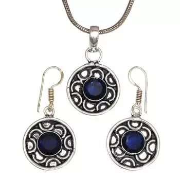 Комплект ювелирных изделий из танзанита, кварцевый драгоценный камень, подвеска, ожерелье 18-20 дюймов