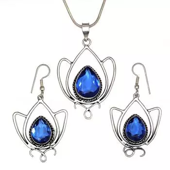 Комплект ювелирных изделий из танзанита, кварцевый драгоценный камень, подвеска, ожерелье 18-20 дюймов
