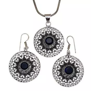 Комплект ювелирных изделий из танзанита, кварцевый драгоценный камень, подвеска, ожерелье 18-20 дюймов