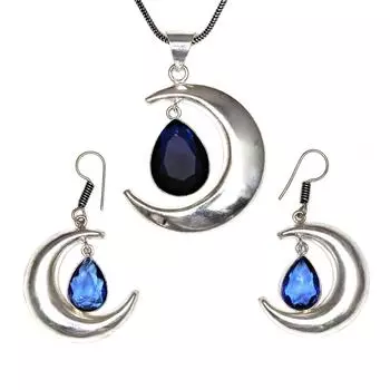 Комплект ювелирных изделий из танзанита, кварцевый драгоценный камень, подвеска, ожерелье 18-20 дюймов
