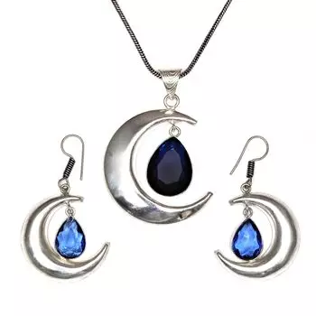 Комплект ювелирных изделий из танзанита, кварцевый драгоценный камень, подвеска, ожерелье 18-20 дюймов