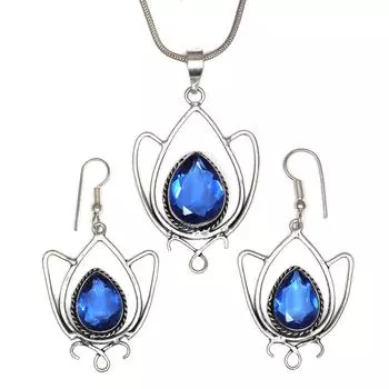 Комплект ювелирных изделий из танзанита, кварцевый драгоценный камень, подвеска, ожерелье 18-20 дюймов
