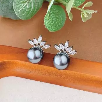 Комплект ювелирных изделий из жемчуга, ожерелье, серьги-гвоздики, роскошь, премиум, ретро, женская фабрика