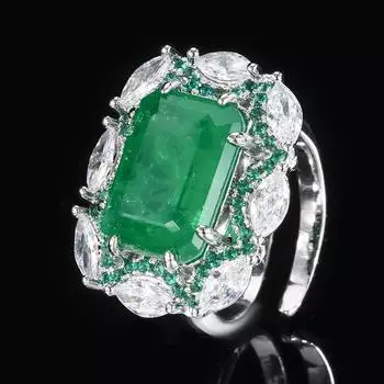 Комплект ювелирных изделий Ювелирные изделия Ожерелье Кольцо Серьги Изумрудный Стиль Суда Винтаж Высокий Чувство Моды Дамы