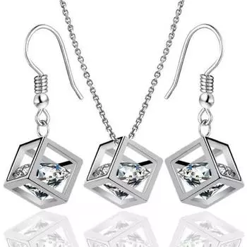 Комплект ювелирных изделий, модные геометрические квадратные висячие серьги, ожерелье, уникальный дизайн, стильные свадебные украшения