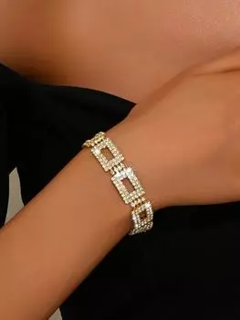 Комплект ювелирных изделий: высококачественное ожерелье из трех частей с бриллиантами, серьги, браслет, вечернее платье, ювелирные изделия, аксессуары.