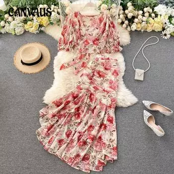 Комплект в праздничном стиле для женщин с короткими бретельками, сексуальный женственный костюм с юбкой-халтер на бретельках One Size жёлтый