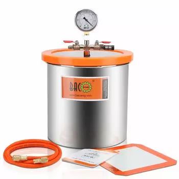 Комплект вакуумной камеры BACOENG 12L, вакуумный дегазатор для смолы, вакуумный барабан, вакуумный деаэратор