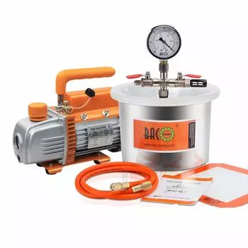 Комплект вакуумной камеры BACOENG, вакуумный барабан для деаэрации смолы, вакуумный пеногаситель, вакуумная литейная машина, 100 В, набор вакуумных насосов 5,7 л