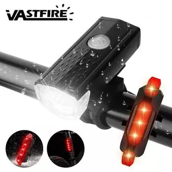 Комплект велосипедных фонарей Передний фонарь с задним фонарем Перезаряжаемый через USB Простота установки 3 режима Велосипедные аксессуары для велосипедной дороги MTB