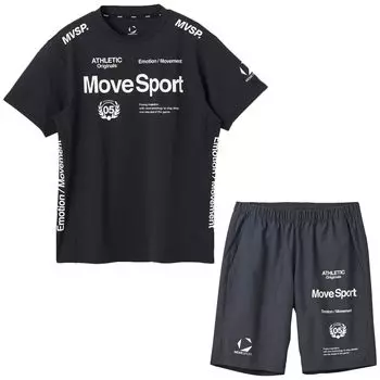 Комплект верха и низа Descente ST5SHT12M Черный O размер [Move Sports] Футболка, шорты, мужские чёрный