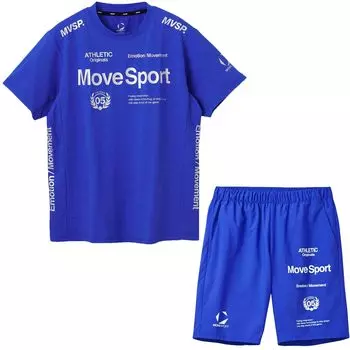 Комплект верха и низа Descente ST5SHT12M Purple x XO size [Move Sports] Футболка, шорты, мужские Серебряный/Фиолетовый