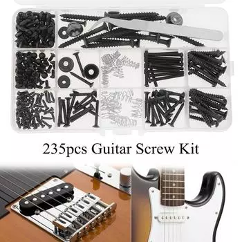 Комплект винтов для гитары, 235 шт., пластина для моста, кольцо для звукоснимателя, винт для накладки, аксессуары, пригодные для ST TL, гитарный звукосниматель, мост серебряный