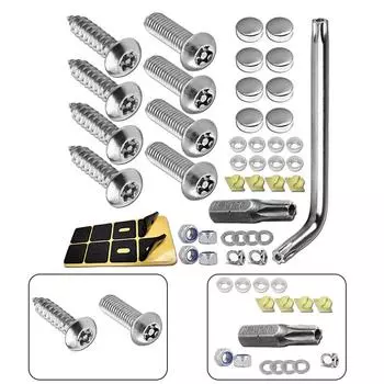 Комплект винтов для крепления номерного знака, противоугонный, черный, для большинства автомобилей, комплект винтов для автомобильной защитной пластины из нержавеющей стали CHINA