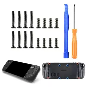 Комплект винтов для задней крышки, сменные фиксирующие винты для игровой консоли Steam Deck, винты для задней крышки корпуса с инструментом для снятия