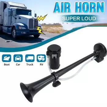 Комплект воздушного звукового сигнала для электропоезда с компрессором, сверхгромкий, водонепроницаемый, простая установка, громкоговоритель для грузового автомобиля, автомобиля, внедорожника, комплект воздушного звукового сигнала 12v серебряный