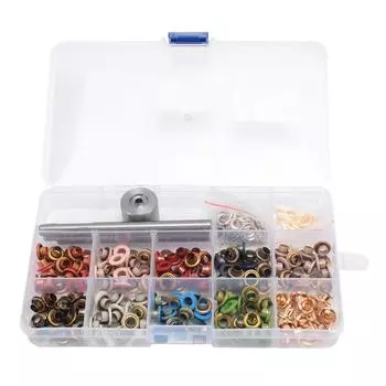 Комплект втулок, профессиональные металлические медные гальванические люверсы для краски, люверсы с 3 шт. перфораторами для 6mm/0.24in