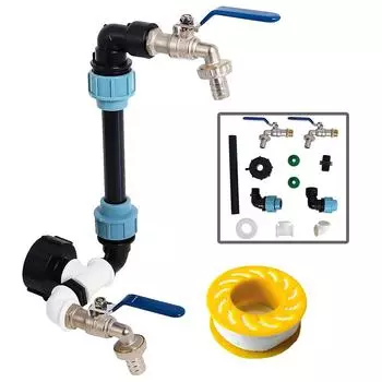 Комплект выпускных клапанов с цилиндрическим соединением, конструкция с двойным краном