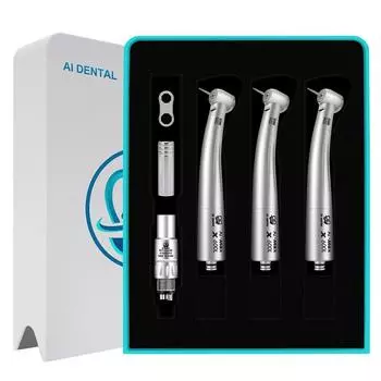 Комплект высокоскоростных стоматологических наконечников AI-S3-X6NCL6 Нержавеющая сталь, оптоволокно, стандартная головка, N-образный разъем, наконечник с 6 отверстиями, набор светодиодных муфт
