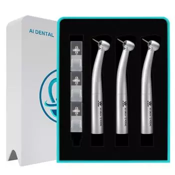 Комплект высокоскоростных стоматологических наконечников AI-S3-Z900KL Нержавеющая сталь, оптоволокно, стандартная головка, K-коннектор, наконечник с набором роторов из 3 картриджей