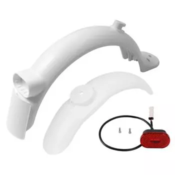 Комплект задних и передних брызговиков для электроскутера с задним фонарем, совместимый с M365 Pro2 Electric белый