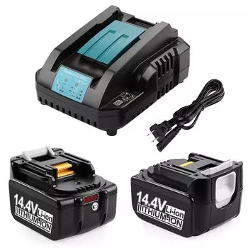 Комплект зарядного устройства Ehomtikk Makita DC18RC, совместимый с Makita BL1460B BL1415 BL1430 BL1440 BL1450 BL1460 BL1430B, зарядное устройство DC18RC BL1460 14,4 В и т. д.