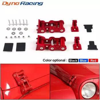 Комплект защелки капота с алюминиевой защелкой, подходящий для Jeep Wrangler JK 2007-2017 гг., 1 пара серебряный