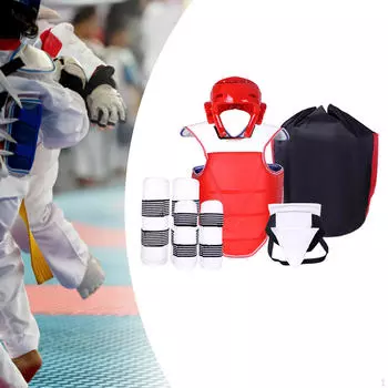 Комплект защитного снаряжения для тхэквондо, мужской шлем, защита паха, груди, одежда для каратэ S