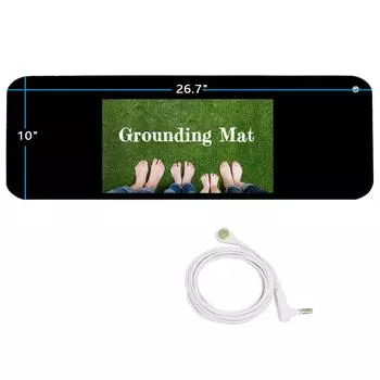 Комплект заземляющего коврика - Универсальный заземляющий коврик (10 х 26,7) для здорового заземления энергии с 15-футовым прямым кабелем питания, внутреннее заземление EU Plug чёрный