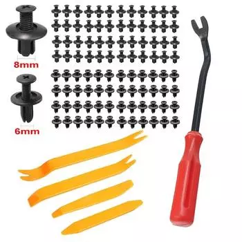 Комплект зажимов для автомобильного крепежа, комплект зажимов для заклепок на крыльях, 6 мм/8 мм, автомобильный кузов, бампер, панель отделки дверей, фиксатор, пластиковый штифт, ремонт заклепок