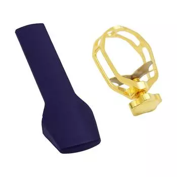 Комплект зажимов для мундштука для альт-саксофона, металлический мундштук, медный полый зажим, защитный колпачок, музыкальный чёрный/золотой